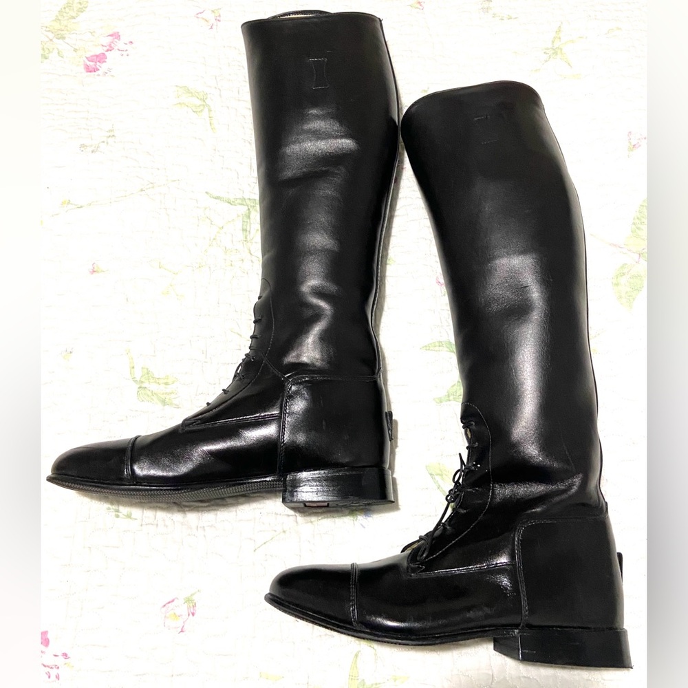 Konigs Black Leather Riding Boots